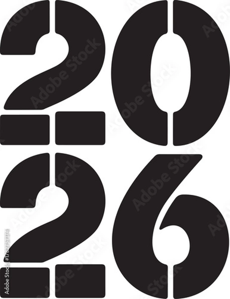 Fototapeta Modern Black 2026 Typography Design