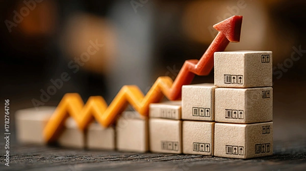 Obraz Economic weakness results in shrinking demand, rising fixed costs, inflated materials pricing, rent surges, wage increase demand, unstable supply, weaker margins, cautious expansion.