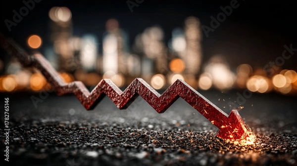 Obraz Economic slide forces price sensitivity, demand drop, supplier cost shifting, rent inflation, wage pressures, interest rate burdens, delayed contracts, tight budget control, survival mode.