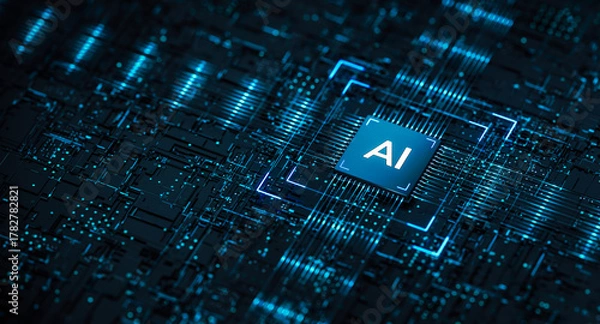 Fototapeta AI - Artificial Intelligence. Big Data and Deep Machine learning Concept. Business Internet Technology