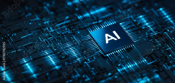 Fototapeta AI - Artificial Intelligence. Big Data and Deep Machine learning Concept. Business Internet Technology