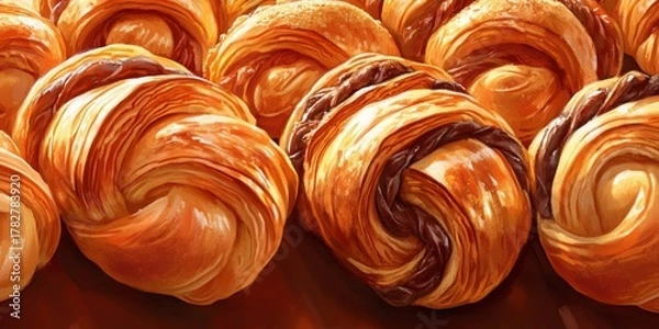 Obraz Pastry selection in bakery display