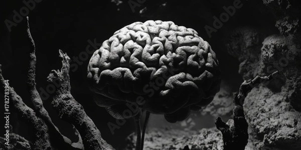 Fototapeta An underwater marvel of nature. The brain coral stands tall amidst the reef, a testament to the beauty and diversity beneath the waves.