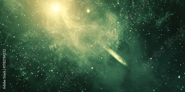 Fototapeta Glowing nebula filled with stars and cosmic dust.