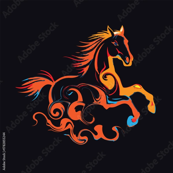 Fototapeta horse vector silhouette