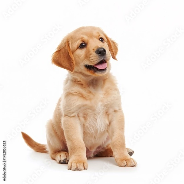 Obraz golden retriever puppy on white