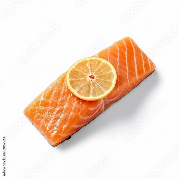 Obraz salmon on a white background