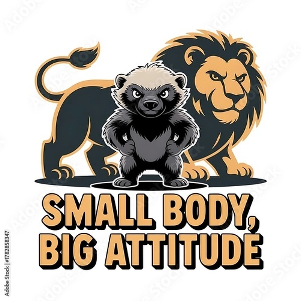 Fototapeta Funny Honey Badger T-Shirt Designs – Fearless, Meme, and Comedy Animal Vector Collection (No Background)