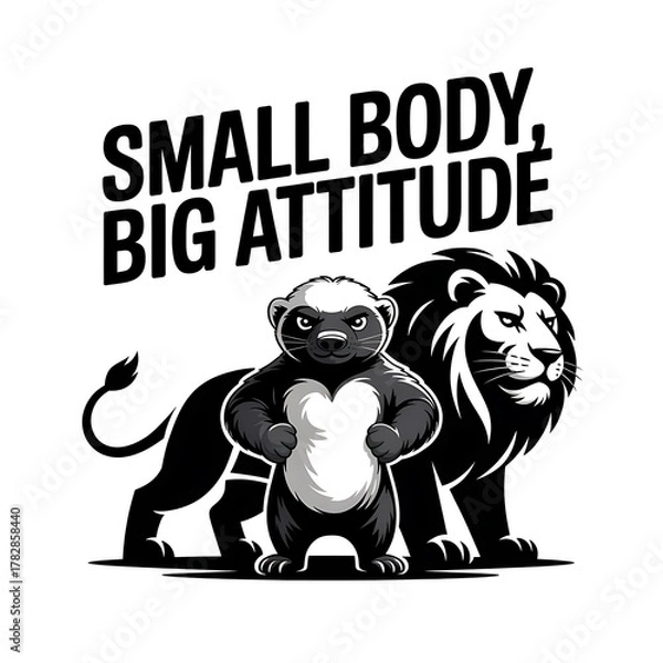 Fototapeta Funny Honey Badger T-Shirt Designs – Fearless, Meme, and Comedy Animal Vector Collection (No Background)