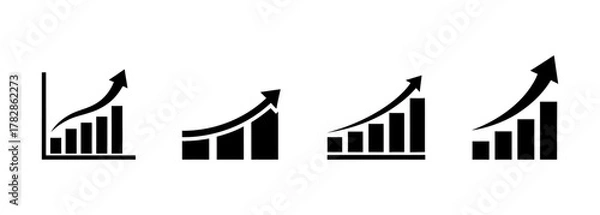 Fototapeta Growing bar graph icon
