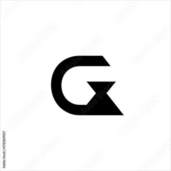 Fototapeta Abstract initial letter G logo design with triangle.
