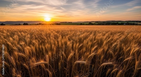 Obraz Golden Wheat Field Sunset