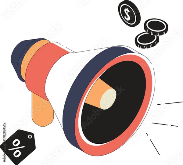 Obraz Megaphone Icon Vector Illustration