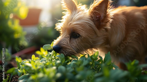 Obraz dog in the garden