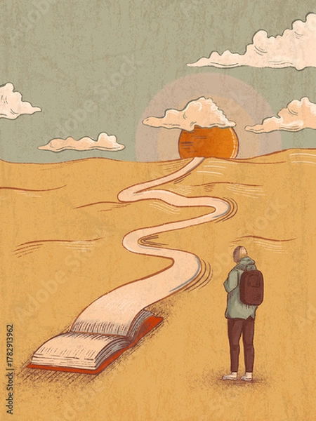 Obraz Book pages become a path