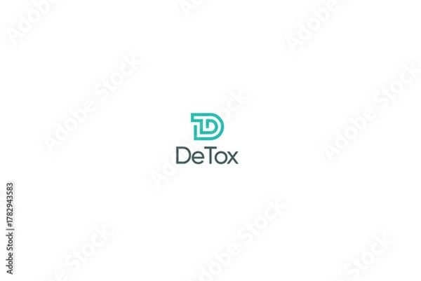 Obraz Letter DT line art technological modern logo 