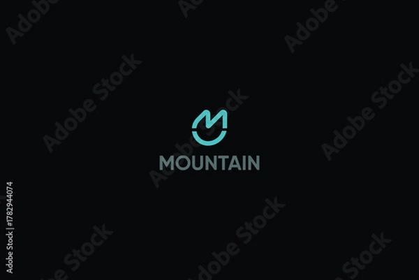 Obraz Letter M minimal unique mountain logo