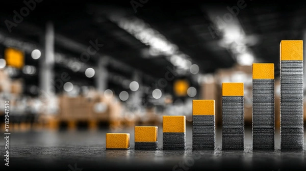 Fototapeta Consistent increase in sales reflecting effective marketing, product diversification, expanded market reach, improved service quality, competitive pricing, and operational excellence.