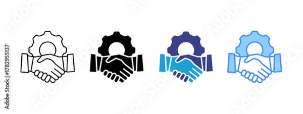 Fototapeta Management icon set multiple style collection