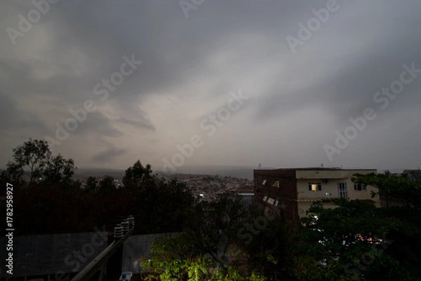 Obraz Beautiful rainy twilight in the city of Turmalina, Minas Gerais, Brazil.