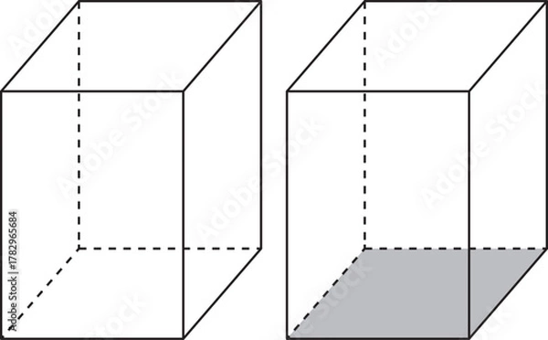 Fototapeta 直方体（立体図形・算数教材）
