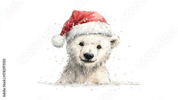 Obraz santa hat with bear