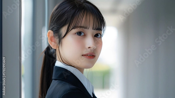 Obraz 就職活動をする日本児の若い女性