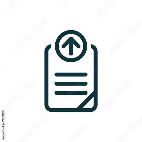 Obraz Document with upload icon isolated on transparent background