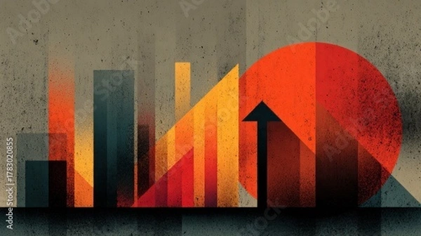 Fototapeta Abstract Geometric Composition of Growth and Progress