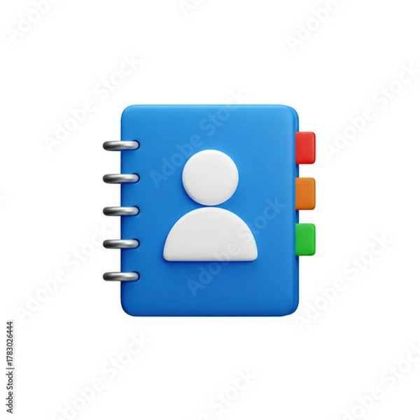 Obraz Essential Connections Blue 3D Contact Book Icon