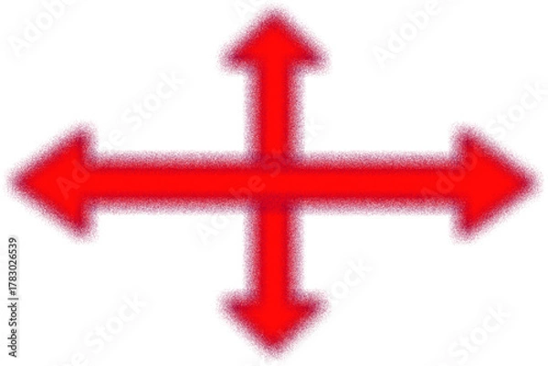 Obraz red arrow on white background