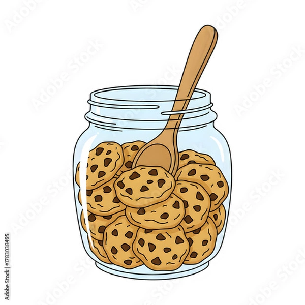 Obraz Cookie Jar With Spoon Inside 