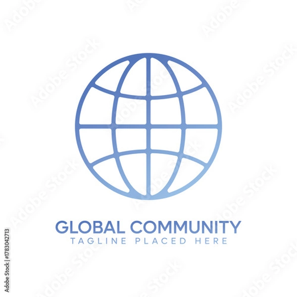 Fototapeta Global Community Logo | World Unity, Social Network, Globe Icons