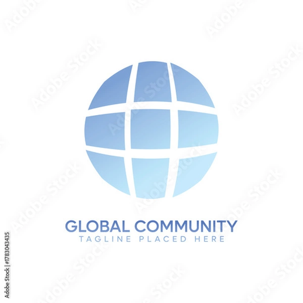 Fototapeta Global Community Logo | World Unity, Social Network, Globe Icons