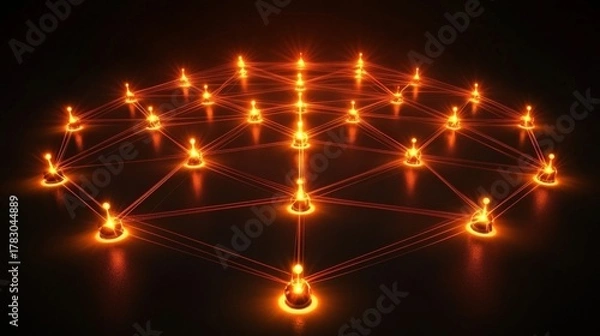 Fototapeta glowing network connection abstract