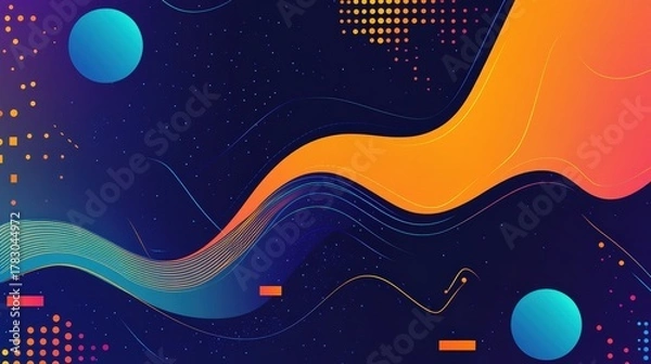 Fototapeta abstract colorful waves background design