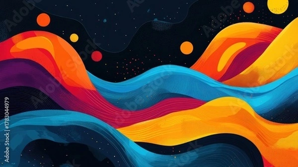 Fototapeta abstract colorful waves background