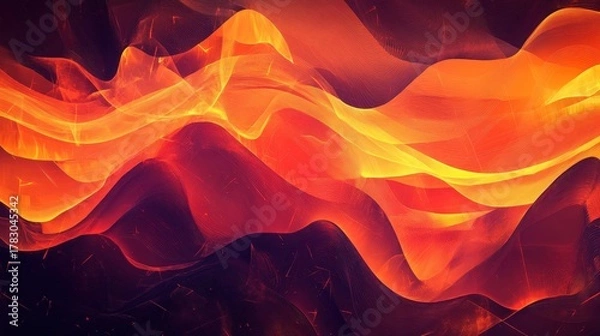 Fototapeta abstract fire waves fiery orange and red swirls