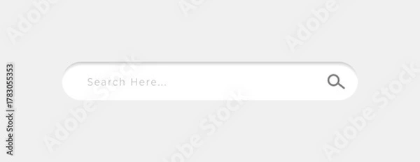 Fototapeta simple web search bar element in neumorphic style