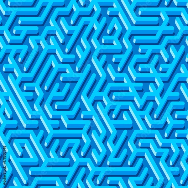 Obraz Maze seamless pattern with endless tiled labyrinth for fabric or wallpaper