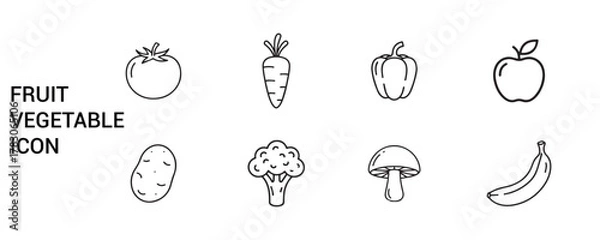 Obraz FRUITE AND VEGETABLE ICON