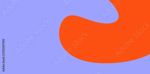 Obraz Asymmetric Flowing Corner Illustration Vector Background. An energetic, asymmetrical orange swirl shape in the upper right, contrasting with purple.