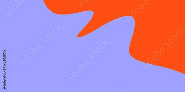 Obraz Jagged Abstract Splash Illustration Vector Background. A sharp, dynamic orange "splash" cutting into the solid lavender purple area.