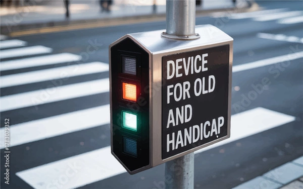 Fototapeta A Modern Accelerator Platform Designed with Dignity for the Elderly and Disabled, Where Safety Meets Smart Urban Innovation. 