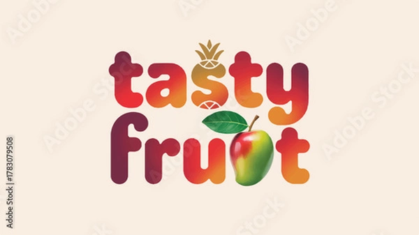 Fototapeta A perfect blend of color, taste, and design — symbolizing juicy mango sweetness and crisp apple vitality in one modern, refreshing brand identity. 