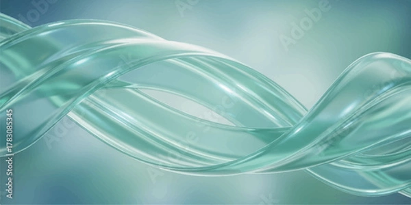 Fototapeta Abstract Swirling Liquid Forms in Turquoise and Teal Hues.