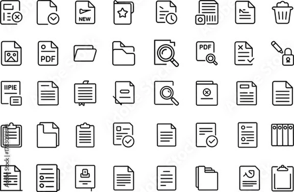 Obraz File Document Page Paper Vector Isolated Transparent Illustration with Profile