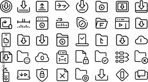 Obraz Download vector illustration symbol sign icon isolated on transparent background