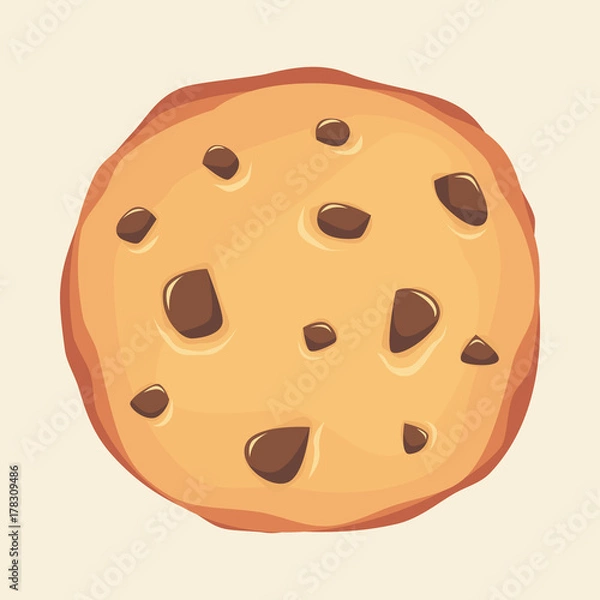 Fototapeta cookies with chocochips illustration vector
