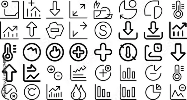 Obraz Statistic Chart Element Vector Isolated Illustration on Transparent Background Graph Design